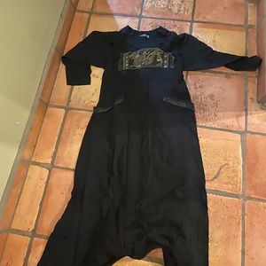 Blue fish black dress